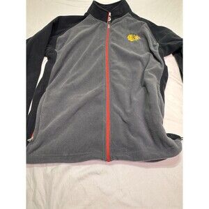 NHL Jacket Men’s Large Gray Chicago Blackhawks Soft shell Hockey Fleece Full Zip